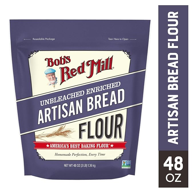 Bob's Red Mill Artisan Bread Flour, 3 Pound (Pack of 1) - Unbleached, Unbromated, Non-GMO, Vegan