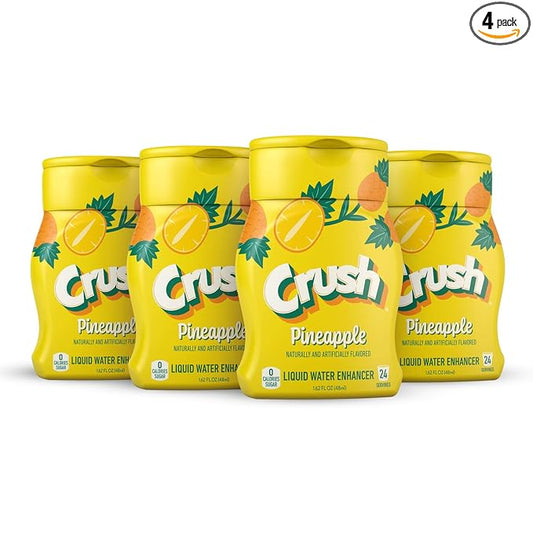 Crush, Pineapple, Liquid Water Enhancer ??New, Better Taste! (4 Bottles, Makes 96 Flavored Water Drinks) ??Sugar Free, Zero Calorie