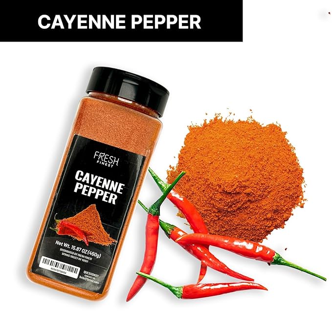 Fresh Finest Cayenne Pepper Powder 15.87 oz Bold Flavor all Natural Red Pepper Spice 50,000 SHU Heat, Commercial and Home Cooking