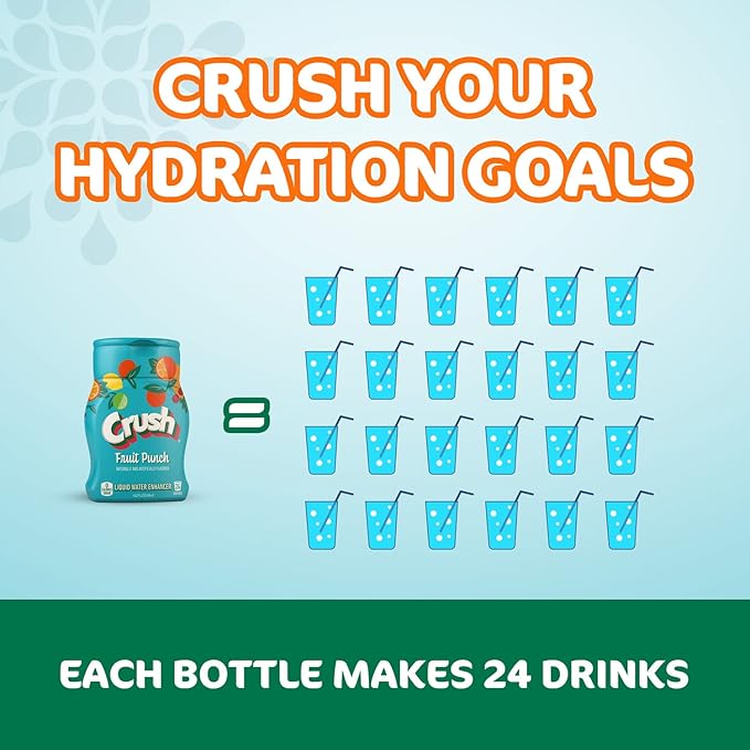 Crush, Fruit Punch, Liquid Water Enhancer ??New, Better Taste (4 Bottles, Makes 96 Flavored Water Drinks) 1.62 Fl Oz (Pack of 1)
