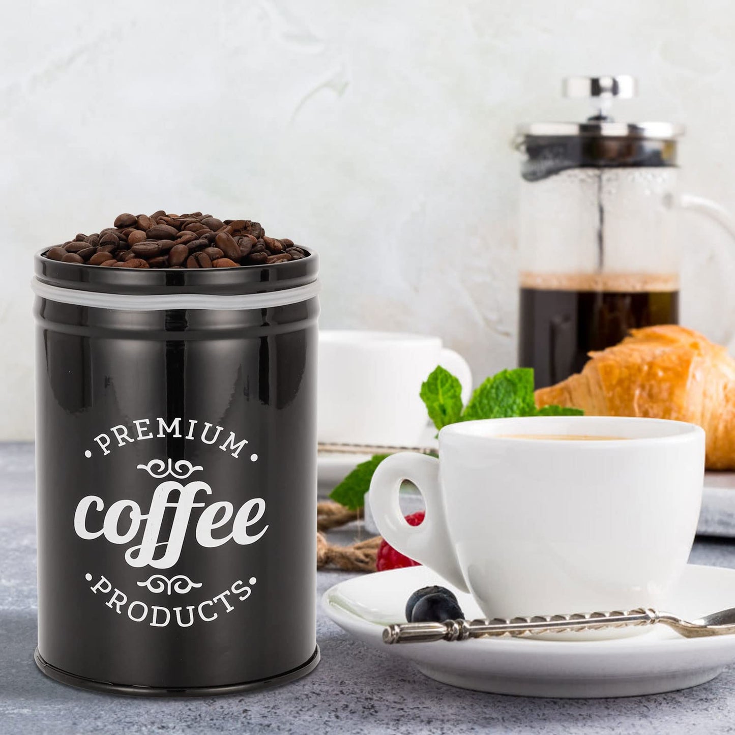 Dxlac 3 Piece Food Jars Canisters Sets, Airtight Coffee Container, Tea Organizer, And Sugar