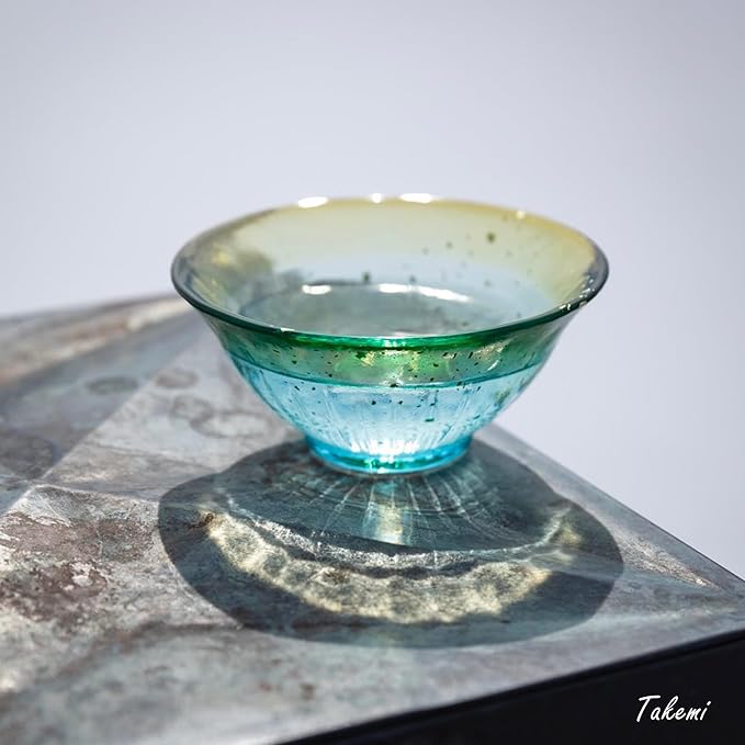 Japanese Handcrafted Sake Cups – Exquisite Artisan Glassware for Cold Sake & Shochu, Elegant Drinkware for Any Occasion, Made in Japan (Moonlight and Early summer, Sake Glass (2.5 fl oz))