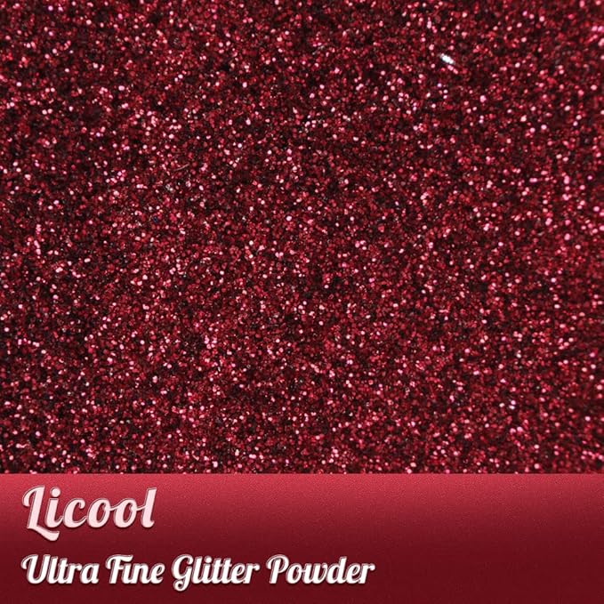 Fine Glitter for Nail Art, 100g/3.5oz Extra Fine Glitter Powder Packs for Epoxy Resin Art, Craft Glitter for Tumblers Candle Slime Making, Festival Body Face Eyeshadow Nail Glitter (Valentine Red)