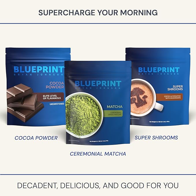 Blueprint Bryan Johnson Matcha Powder ??Ceremonial Grade Japanese Matcha ??Green Tea for Energy & Focus ??Natural Caffeine, Antioxidant-Rich ??30mg L-Theanine- 30 Servings
