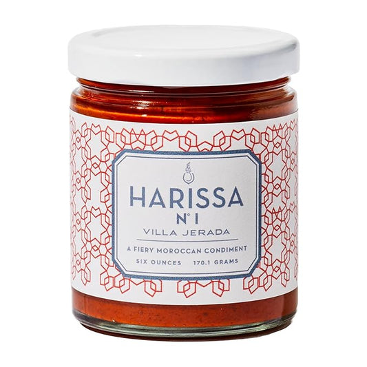 Villa Jerada, Harissa, 6 oz, Fiery Moroccan Hot Sauce with Preserved Lemon, The Perfect Amount of