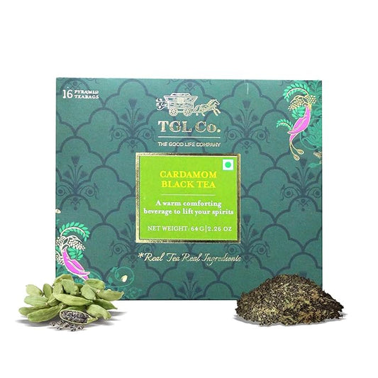 TGL Co. Chai ??Spiced Black Tea Bags | Bold Indian Chai with Real Spices | Strong & Aromatic | Gift-Ready Box (Cardamom Tea Bags)
