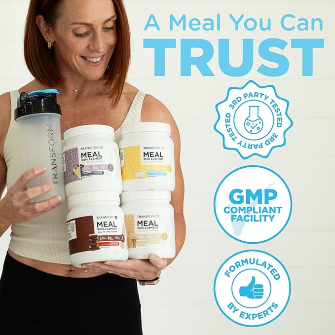 TransformHQ Meal Replacement Shake Powder 7 Servings (Orange Cream) - Gluten Free, Non-GMO