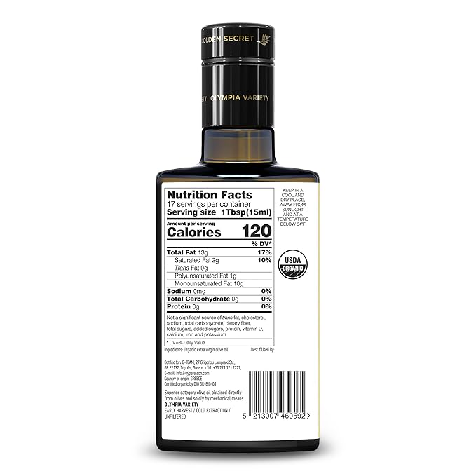 HYPERELEON ULTRA GOLD | Premium, Organic, Supremely High Phenolic, Greek Extra Virgin Olive Oil 100% Pure & Natural | Bio & Unfiltered | 120 Top Global Awards | 260ml (Pack of 2)