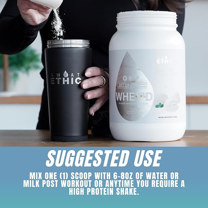 Whey'd Protein Powder, 25 G Whey Protein Blend with Concentrate, Isolate & Hydrolysate, Low Lactose & Digestive Enzymes for Easy Mixing & Smooth Texture, Cinnamon Roll Flavor, 25 Servings