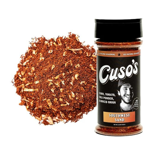 Cuso Cuts Southwest Sand BBQ Rub - All-Natural Taco Seasoning - Fajita Seasoning, Spices for Grill, Marinade & Smoking - 1 Count BBQ Rub - 5 oz bottle