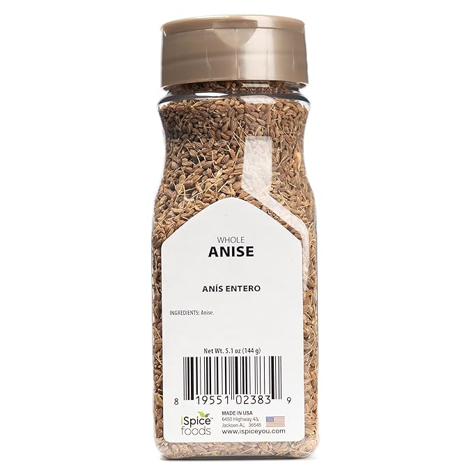 iSpice - Anise Seed Whole, Anise Seeds for Baking Cooking and Tea, 5.1oz (144g)