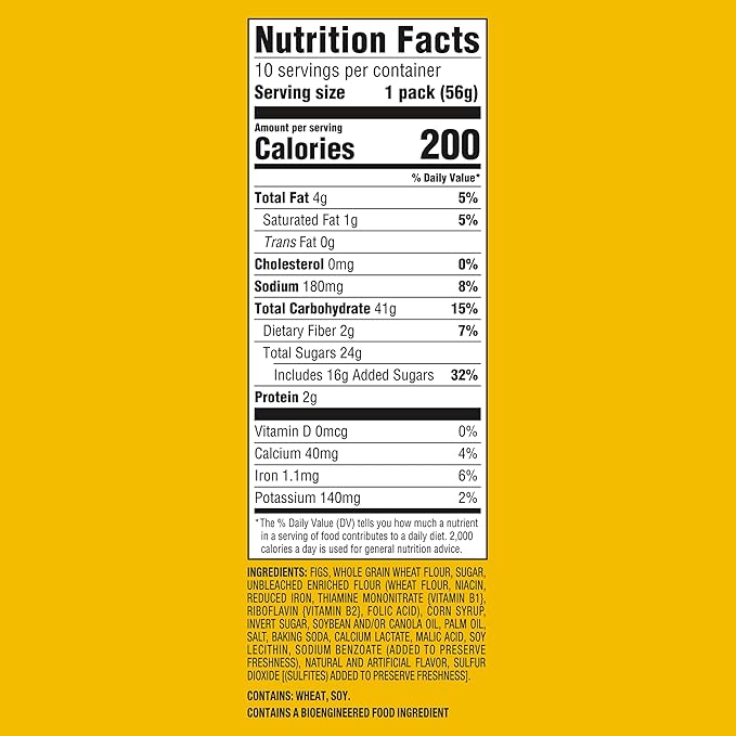 Newtons Fig Bars, Soft Fruit Chewy Cookies, 40 Snack Packs (2 Cookies Per Pack, 4 Boxes)