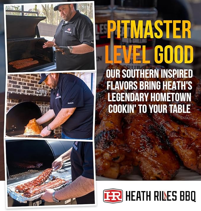 Heath Riles BBQ Rub - Pecan Seasoning, Champion Pitmaster Recipe, Legendary Rubs For Smoking & Grilling, 70+ BBQ Championships, 2 lb./32 oz.