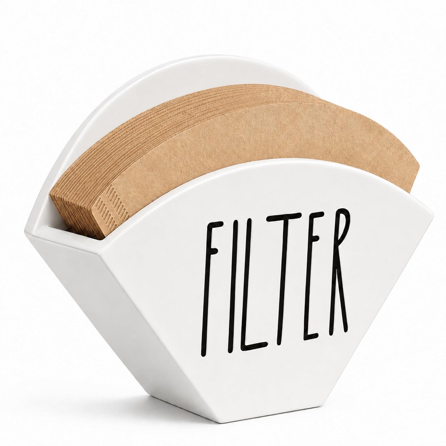 CHONIC Wood Coffee Filter Holder, Farmhouse Cone Filter Storage Organizer, Wall Mount Coffee Bar &