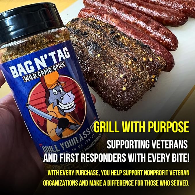 GYAO Bag N' Tag Seasoning – BBQ Rub for Venison, Elk, Bison, & Boar - MSG & Gluten Free - USA Made & Veteran Owned