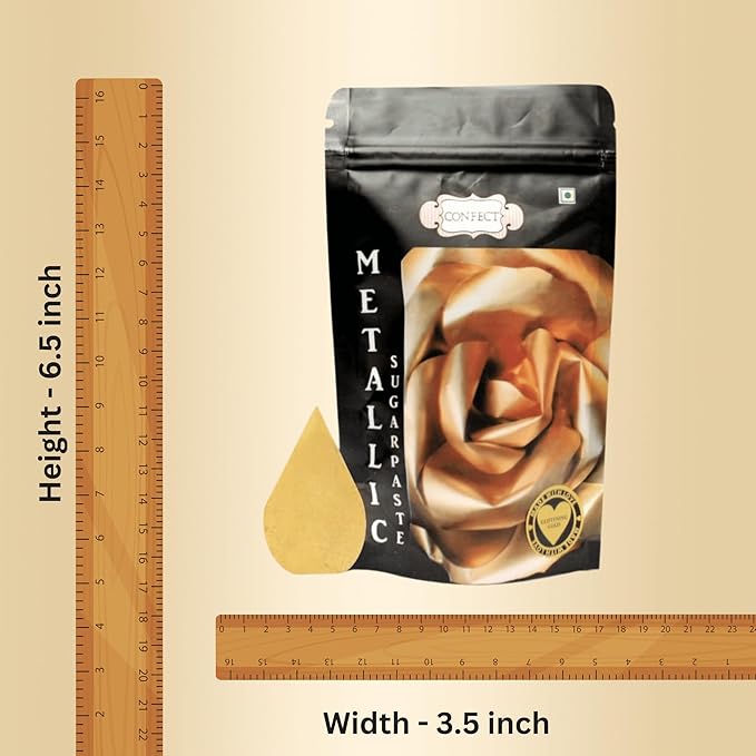 Confect Glistening Gold Fondant | Edible Metallic Fonadant | Chefs Choice Gold Fondant for Christmas Cake Decorating | Vegan, Gluten-Free, Nut-Free, Palm Oil-Free – 8.8 Oz