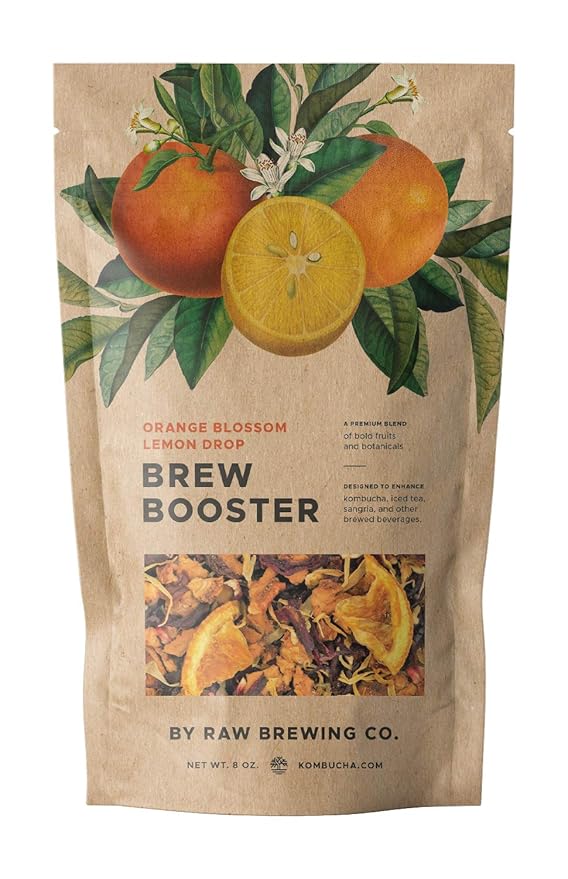 Kombucha.com Orange Blossom Lemon Drop Brew Booster ??Premium Botanical Flavor Enhancer for Home Brewed Kombucha, Tea, Sangria & More ??Easy & Delicious Flavors for Your Kombucha Starter Kit ??(8 ounce)