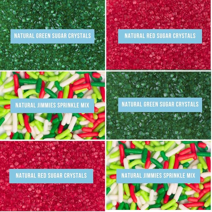 Sweets Indeed Sprinkles 6 Cell Edible Sprinkle Mix Jimmies Perfect for Cake Decorations Baking Ice Cream Cookies Cupcake Topper (Christmas)