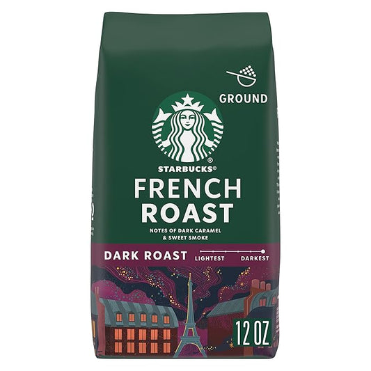 Starbucks Ground Coffee, Dark Roast Coffee, French Roast, 100% Arabica, 1 Bag (12 Oz)