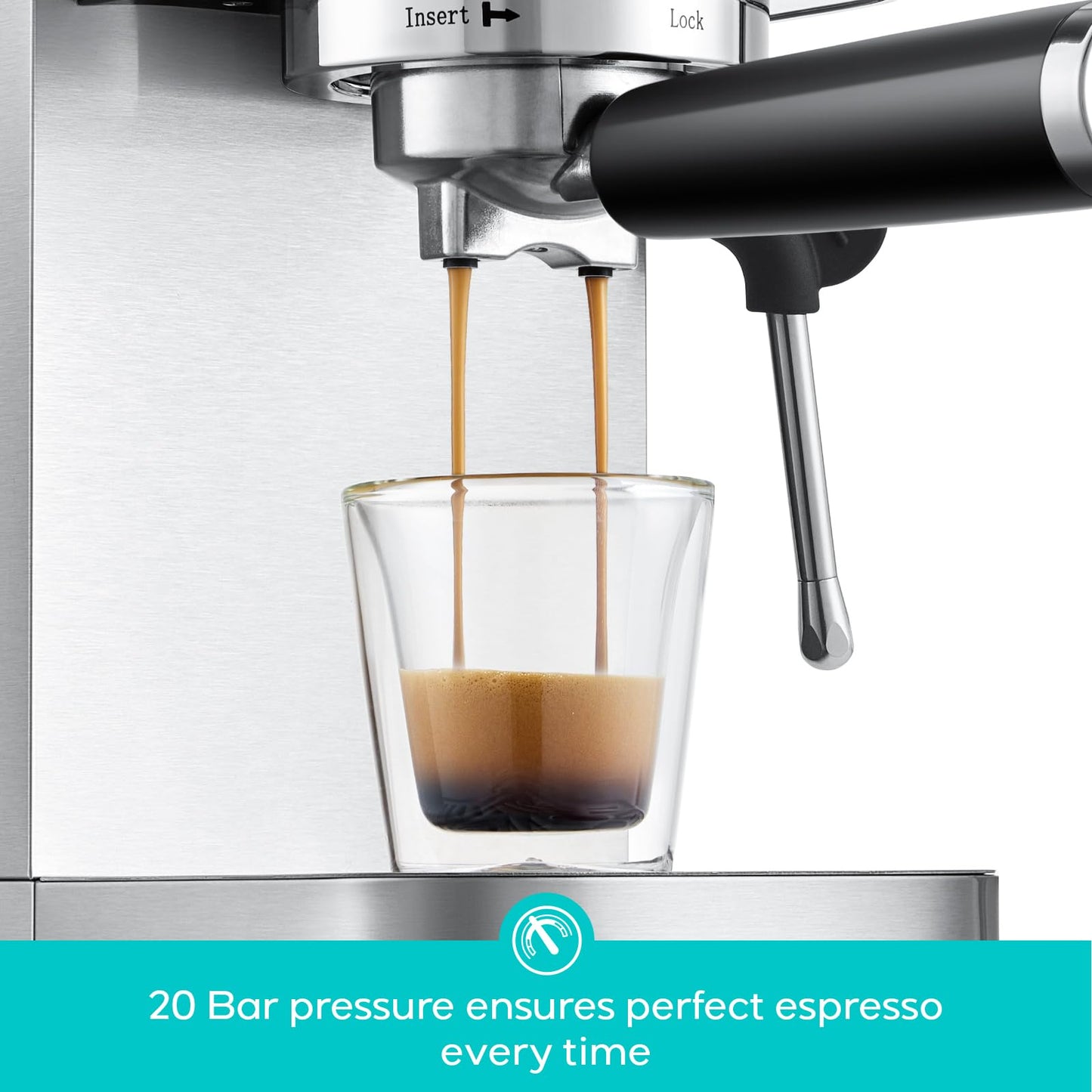 CASABREWS 3700 Essential Stainless Steel Espresso Machine with Steam Wand