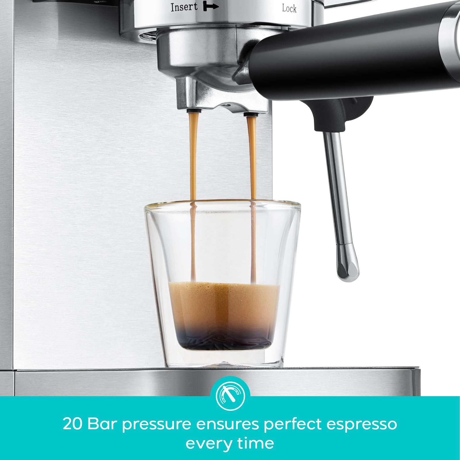 CASABREWS 3700 Essential Stainless Steel Espresso Machine with Steam Wand