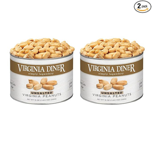 Virginia Diner Unsalted Gourmet Peanuts Blister Roasted XL Virginia Nuts All Natural VA Peanuts