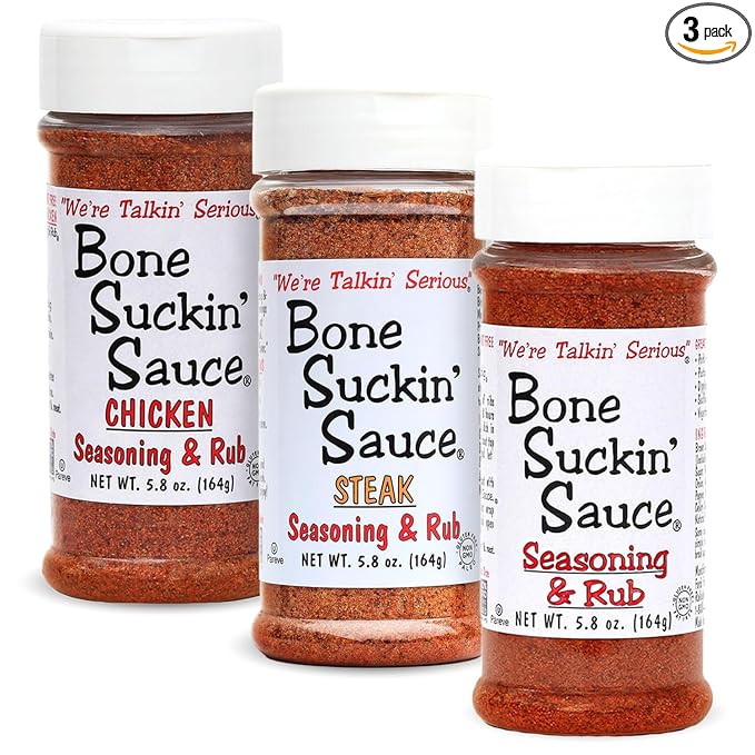 Bone Suckin' Seasoning & Rub Variety, Original, Steak, Chicken - Non-GMO, Gluten-Free, Fat Free, Kosher, Pareve, No Anti Caking & No Msg