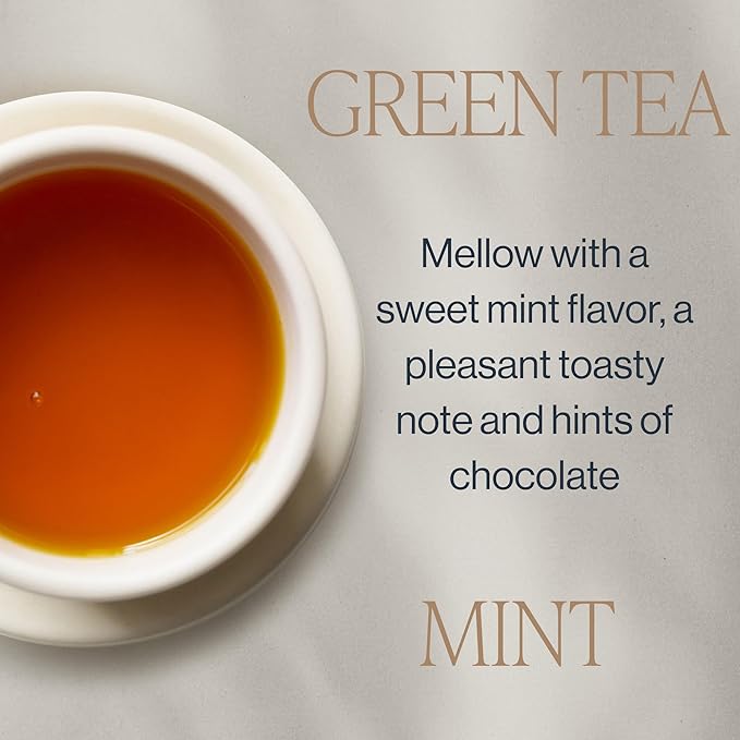 Rishi Tea Green Tea Mint - Organic, Low Caffeine Loose Leaf Tea with Houjicha Roasted Japanese Green Tea & Peppermint Tea - 16 Ounces, 90+ Servings