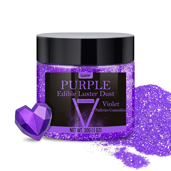 Edible Glitter - 30g / 1oz Luster Dust Edible Glimmer Powder for Sparkling Drinks, Foods, Wine, Cake - Food Grade Shimmer Dust Powder for Baking, Beverage, Cookies Decoration