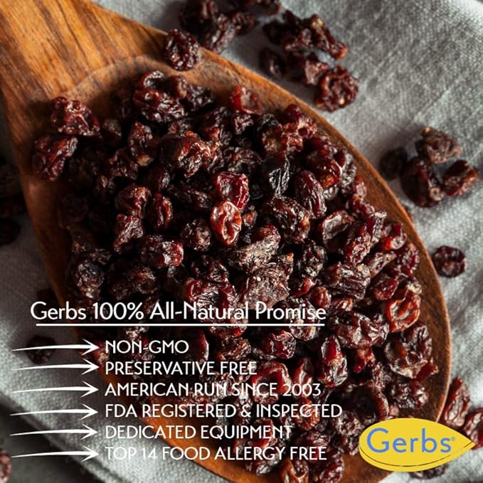 Gerbs Dried Zante Currants 2 lbs. | Unsulfured, No Additives, Resealable Bag | Naturally Bold & Tart Flavor | Top 14 Allergen-Free