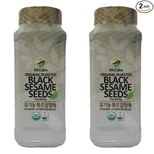 McCabe Organic Roasted Black Sesame, 1 lb (16 oz) (2 Packs), USDA Organic Certified, CCOF Certified Organic, Roasted & Packed in USA