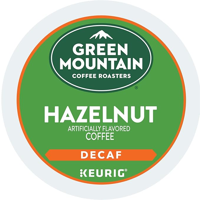Green Mountain Coffee Roasters Hazelnut Decaf Keurig Single-Serve K-Cup pods, Light Roast Coffee, 60 Count (6 Packs of 10)