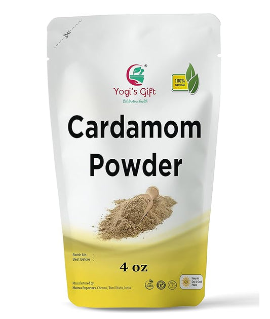 Cardamom powder 4 Oz | Fresh, Aromatic and Flavourful ground cardamom | Cardamom ground spice | aka Elaichi, Cardamon | by Yogi's Gift®