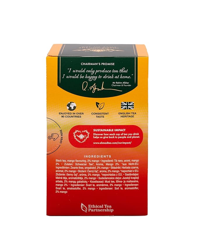 Ahmad Tea Mango Magic Black Tea, 20-Count Boxes (Pack of 6)