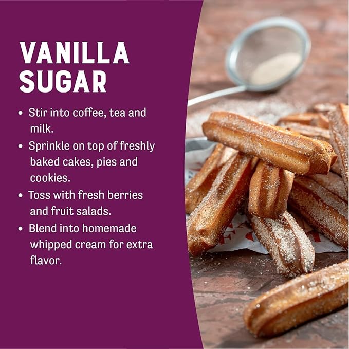 Judee's Vanilla Sugar 11.25 oz - Made with Premium Caster Sugar - Sprinkle on Desserts and Sweeten Tea or Coffee - Made in USA - Gluten-Free and Nut-Free
