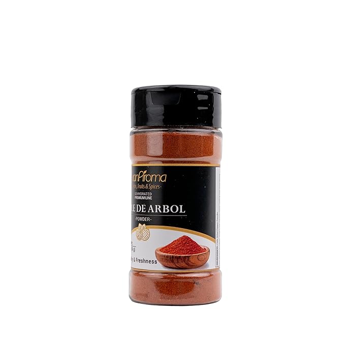GranAroma Chile De Arbol Powder, Spicy & Smoky Flavor, Seasoning for Tacos, Salsas, and Soups
