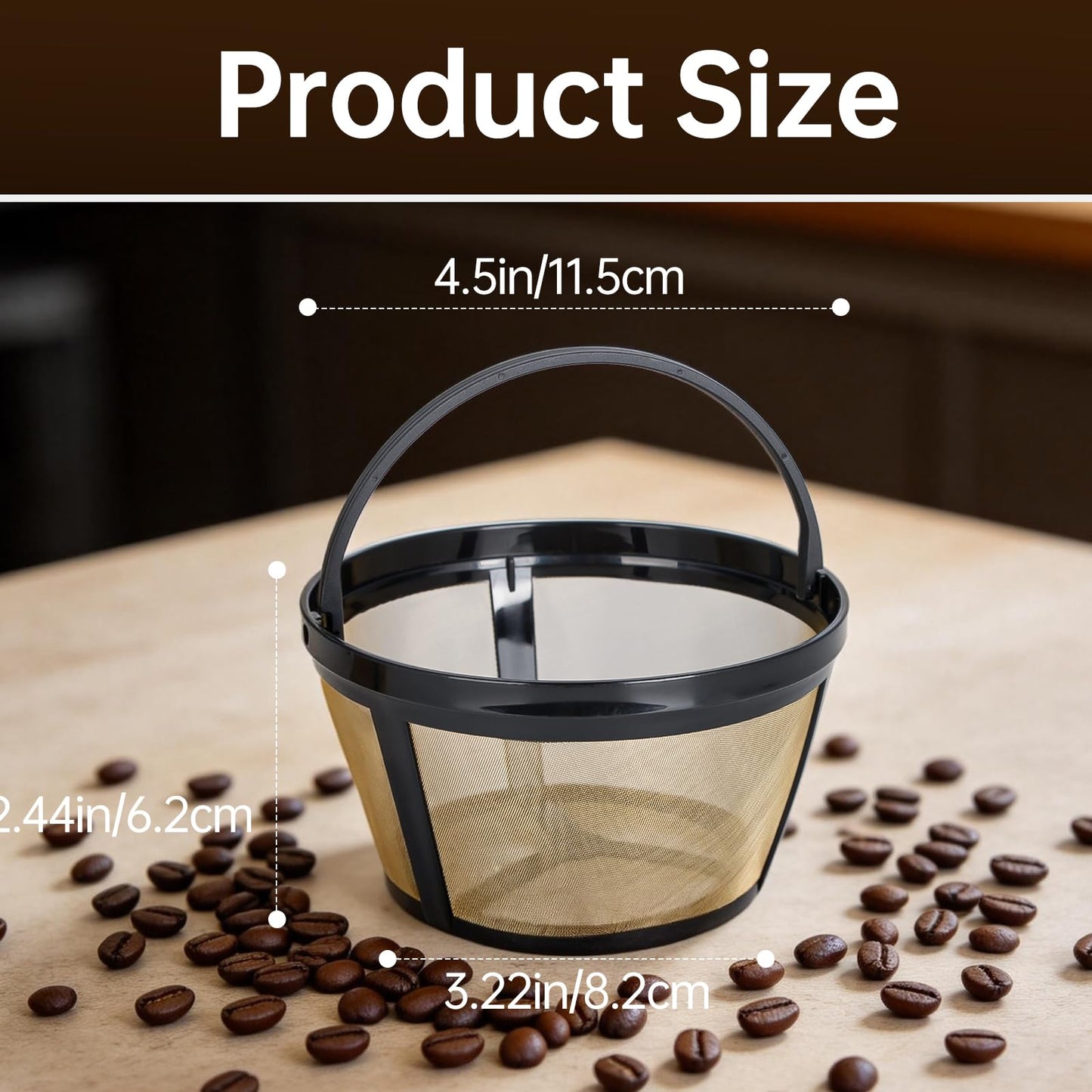 Coffee Filter 8-12 Cup Compatible with Black and Decker 12 Cup Coffee Makers, Reusable Basket