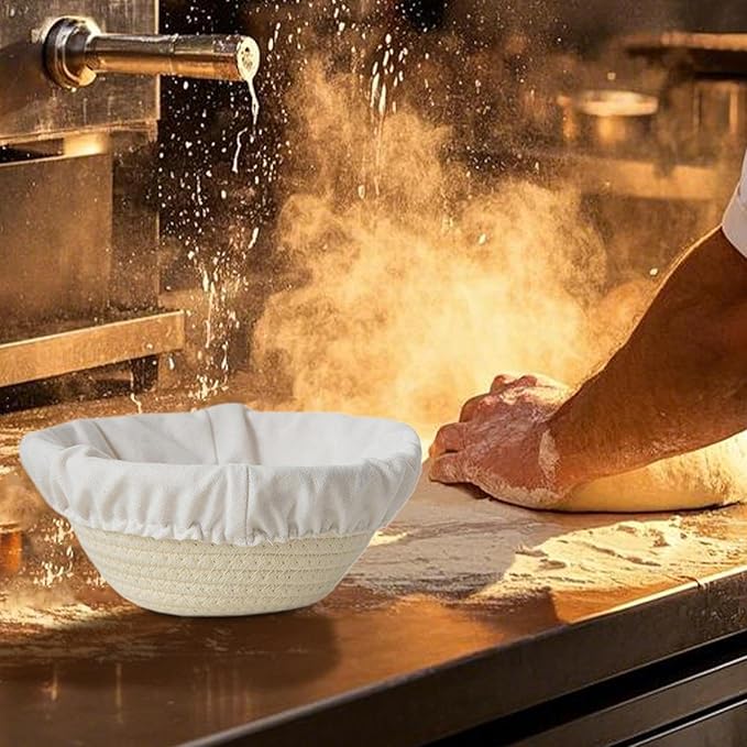 Bread Proofing Basket - Round Oval Bread Proofing Baskets Cotton Rope - Kitchen Gadget, Baking Supplies for Artisan Pastry Making