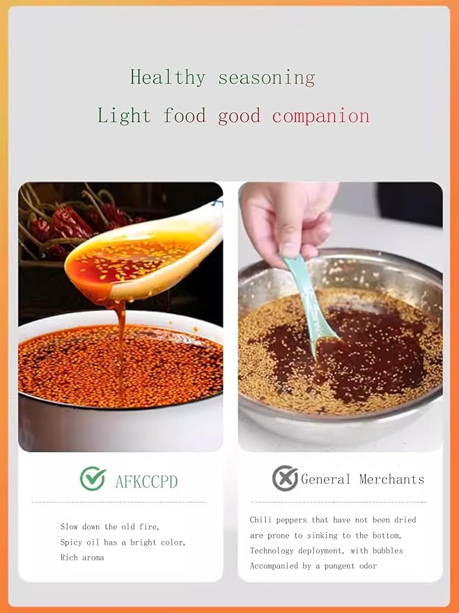 Chili oil, hot sesame oil, spicy chili oil, Chinese pepper oil noodle cooking, 14.81 ounce bottle with crispy chili chips, crispy fried chili skin, crispy/vegan/everything is good (fragrant hot)