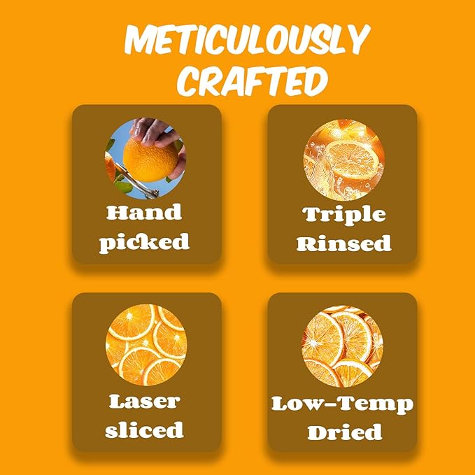Dried Orange Slices 16 oz / 1 lb / 454 g - Natural Dehydrated Fruit Wheels Bulk | Resealable Bag | Perfect for Cocktails, Garnish, Drink, Decor, DIY Craft, Potpourri, Baking, Tea