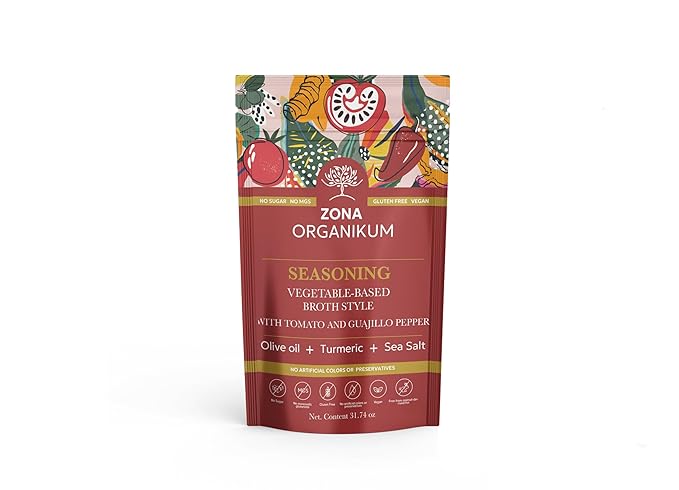 ZONA ORGANIKUM Tomato & Guajillo Chili Broth Seasoning Powder 31.74 oz, Vegan, Gluten-Free, No MSG, No Sugar, No Artificial Colors or Preservatives