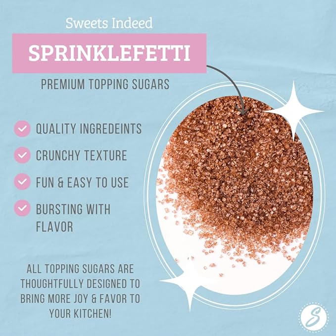 Sweets Indeed Cinnamon Brown Sugar Topping ??5.11 oz Jar | Holiday Baking & Drink Garnish | Edible Sugar for Cookies, Cupcakes, Cocoa, Coffee, Cocktails & Desserts