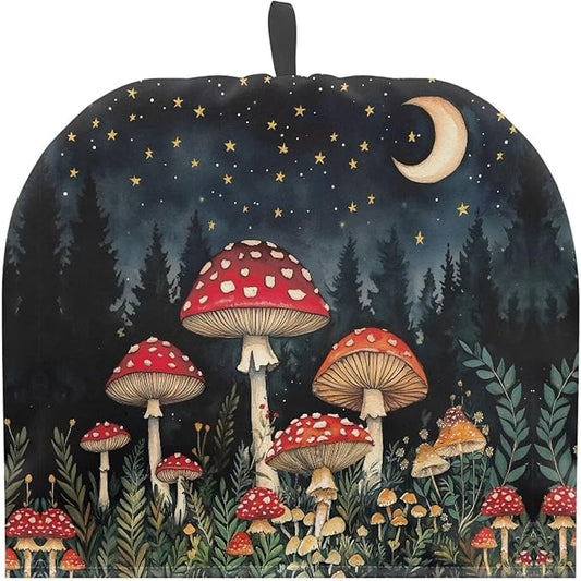 Mushroom Print Tea Cozy Creative Insulated Tea Cosy Extra Thick Home Kitchen Decoration Creative Gifts Dust Teapot Cover Kitchen Accessories for Travel
