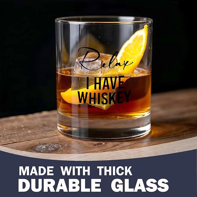 Funny Whiskey Glasses 10 oz, Whiskey Lovers Gifts, Whisky Gifts Old Fashioned Rocks Glasses for Women Men Drinking Scotch Bourbon Cocktail Liquor Vodka