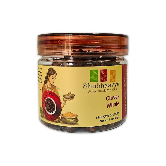 Shubhaavya Premium Whole Fresh Cloves 1.9oz (55g) - NON-GMO | All Natural | Gluten Free | Hand-Selected Whole Spice