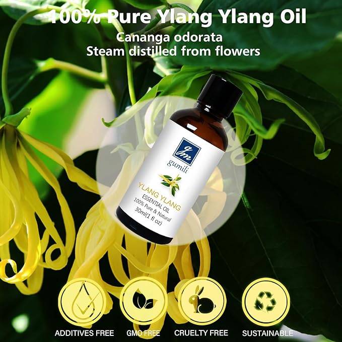 Ylang Ylang Essential Oil 1 Oz ??100% Pure & Natural Ylang Ylang Oil for Skin, Aromatherapy, Massage & Relaxation ??30ml