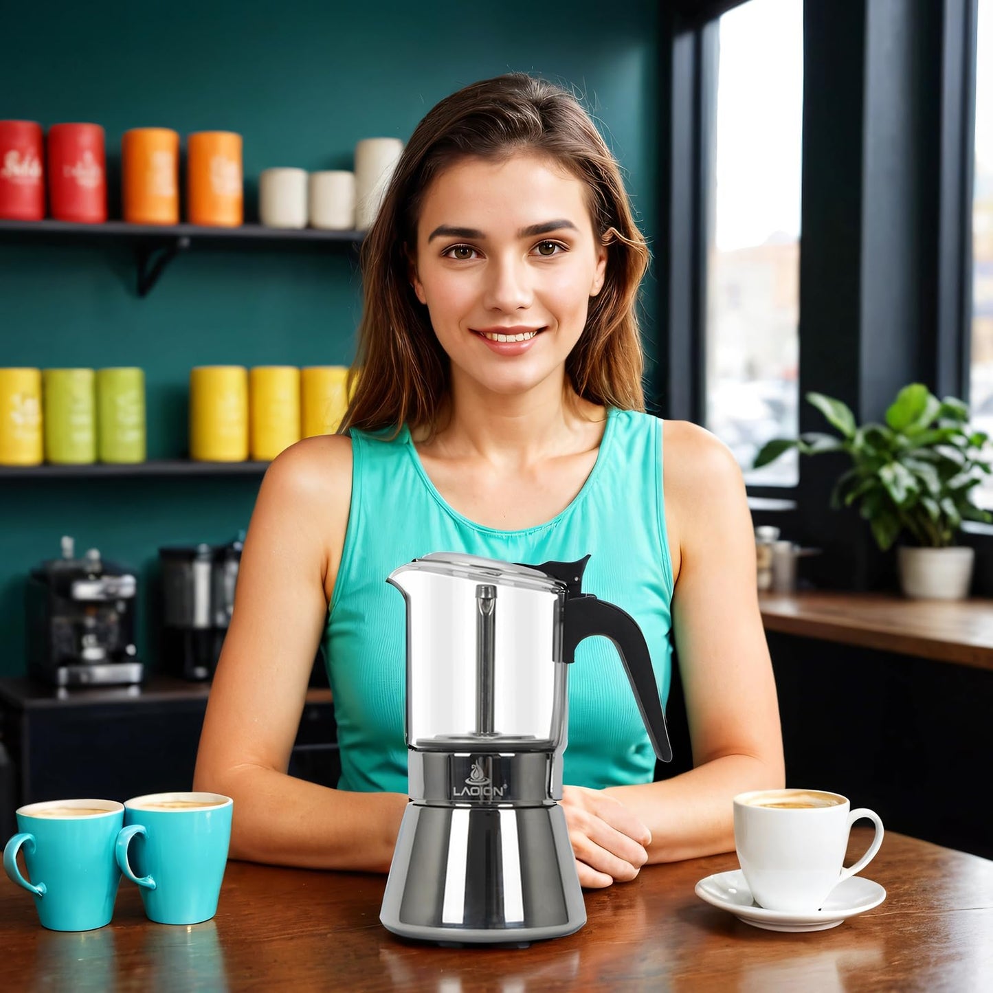 LAOION Stovetop Espresso Maker, 6Cup 240ml Moka Pot, Cuban Coffee Maker