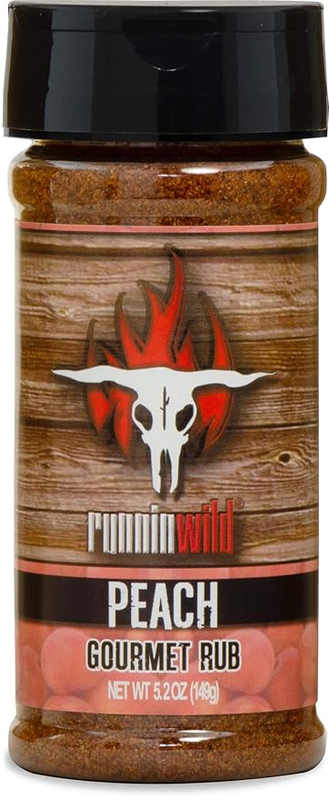 Gourmet BBQ Peach Rub Seasoning – Bursting with Sweet, Smoky & Bold Peach Flavor | Runnin' Wild Foods, 5.2 oz