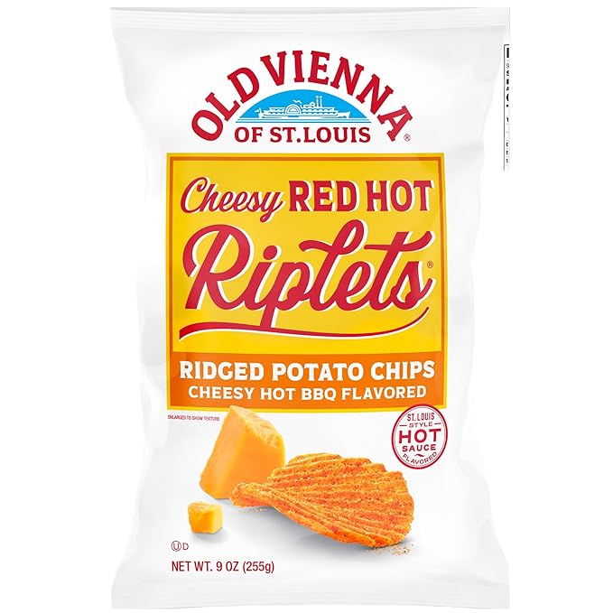 Old Vienna of St. Louis Riplets Chips 3oz Bags (3-Pack, Hot BBQ, Honey BBQ, or Cheesy Red Hot) by TranadaCo