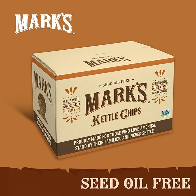 MARK???Kettle Cooked Avocado Oil Potato Chips, Sea Salt ??Seed Oil & GMO Free | Sea Salt, 5 oz (Pack of 3) | Gluten Free, Non-GMO Chips for Clean & Healthy Snacking